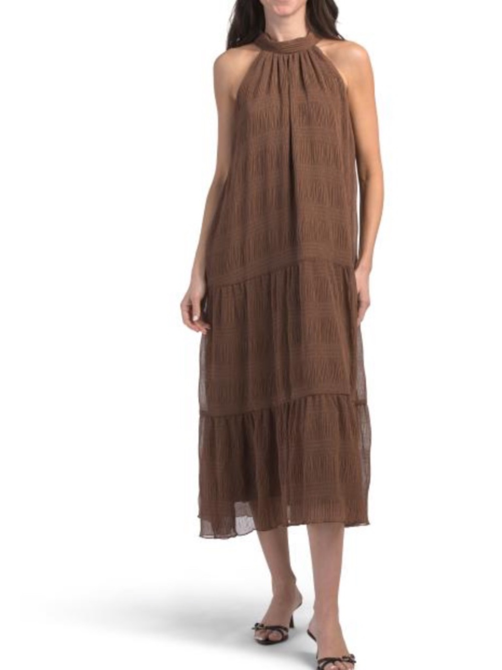 House of Harlow 1960 Brown Halter Midi Dress